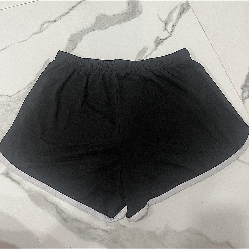 athletic black and white shorts